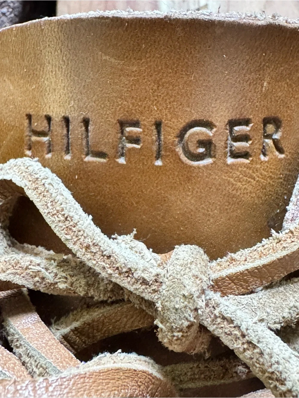 Tommy Hilfiger Men’s Brown Leather Boat Shoes Size 10 Deck Shoes